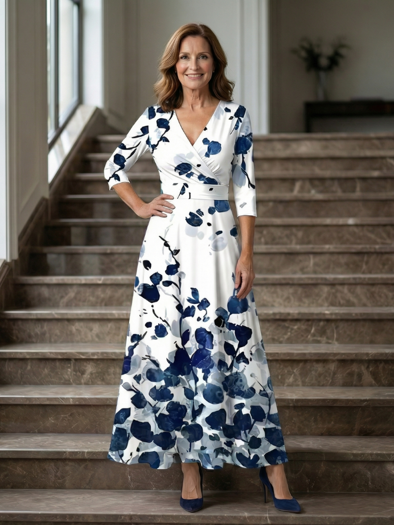 ROCÍO | Robe midi croisée avec col Celine