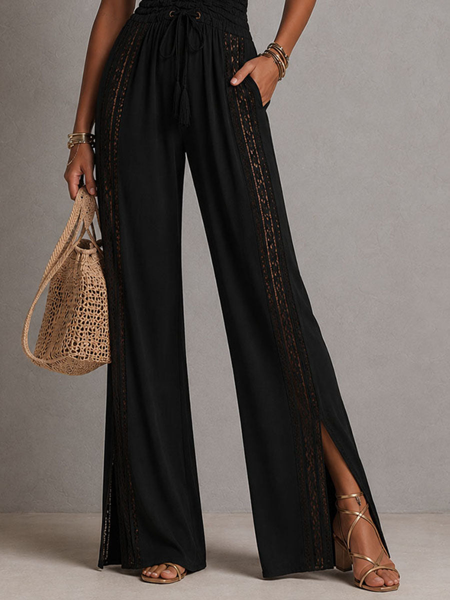 Amelia - Mono negro boho con encaje