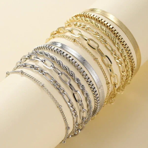 Emilia - Ensemble de 5 bracelets en or