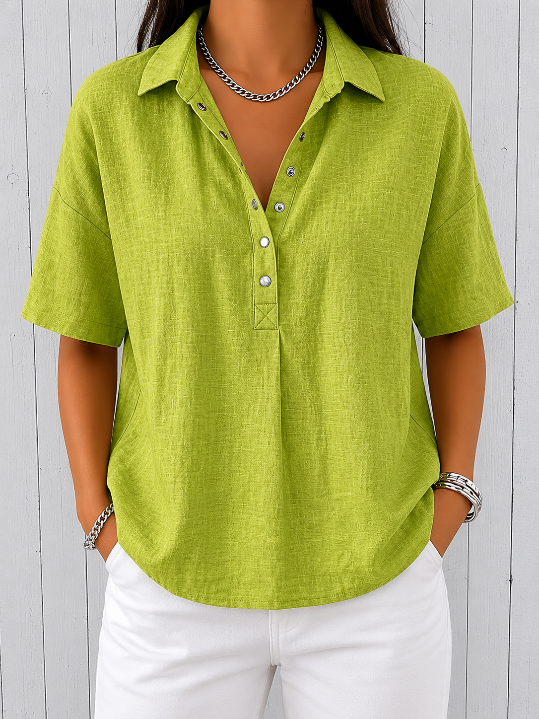 Ève™ | Blouse à Col et Boutons
