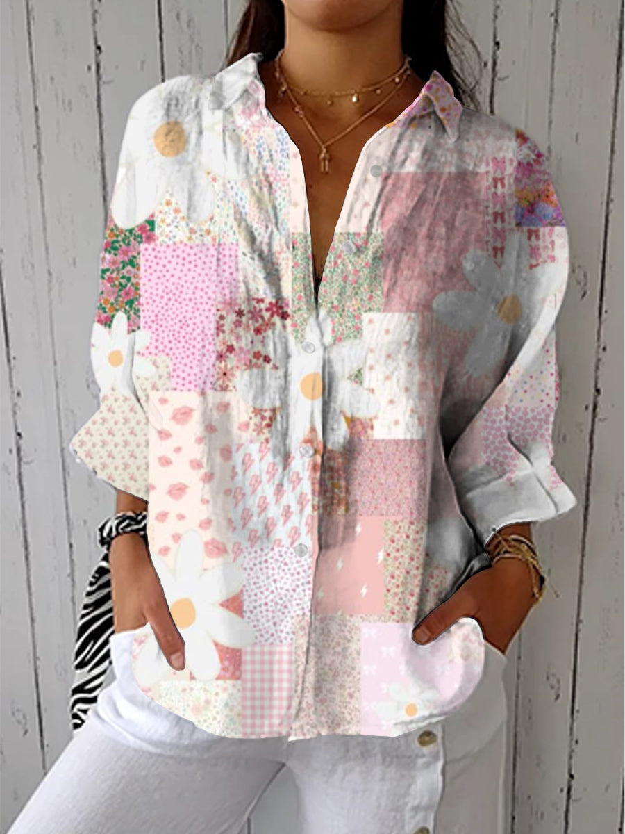 Fanny™ | Blouse Patchwork Marguerites