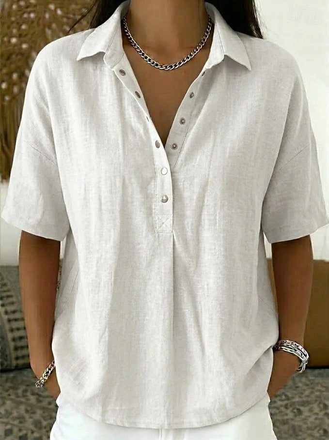 Marina - Blusa ligera de cuello clásico