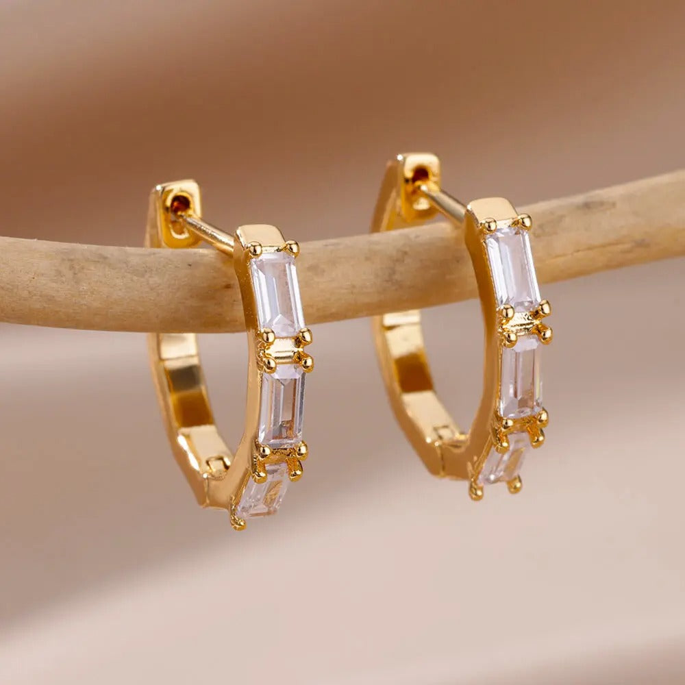 Boucles d'oreilles créoles en nacre Lumina Leticia