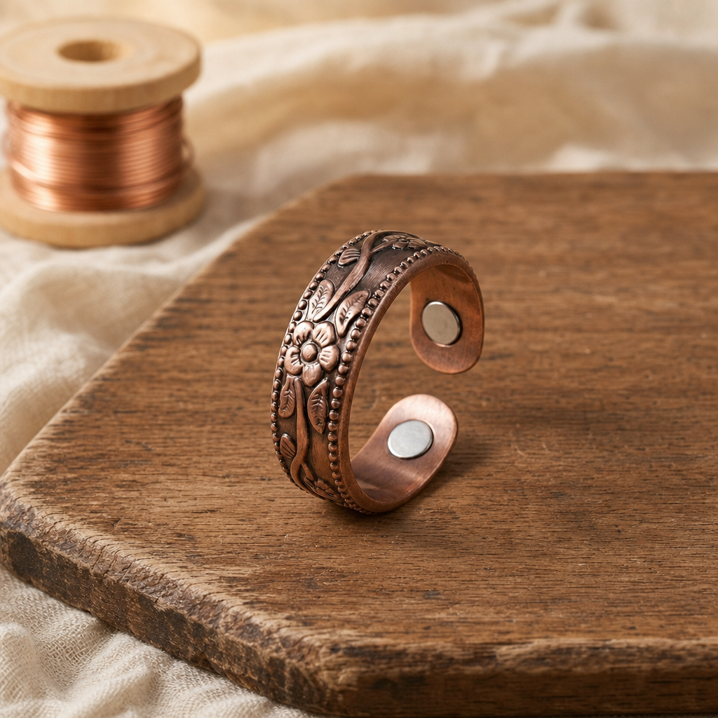 Bague en cuivre Pétale