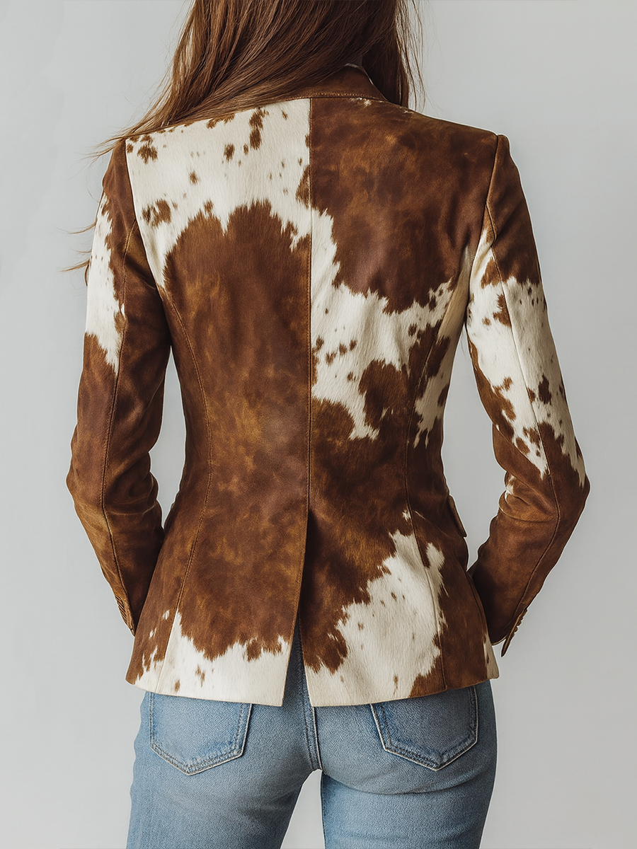 Manuela - Blazer à imprimé animal vintage