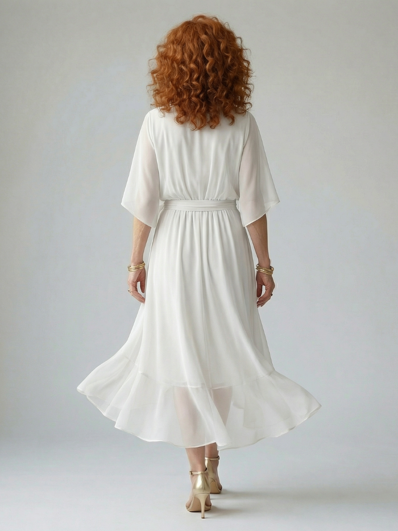 ROCÍO | Robe midi drapée Elric