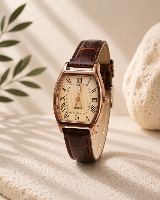 Montre Vintage Aurelia avec bracelet en cuir