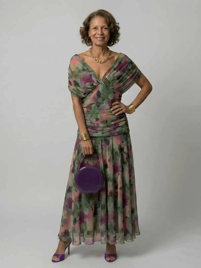 ROCÍO | Vestido Midi Casual de Hombros Descubiertos Carla