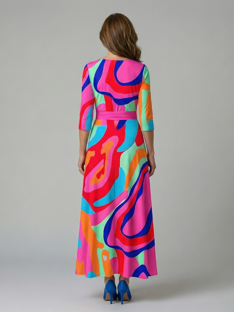 ROCÍO | Robe midi croisée avec col Celine
