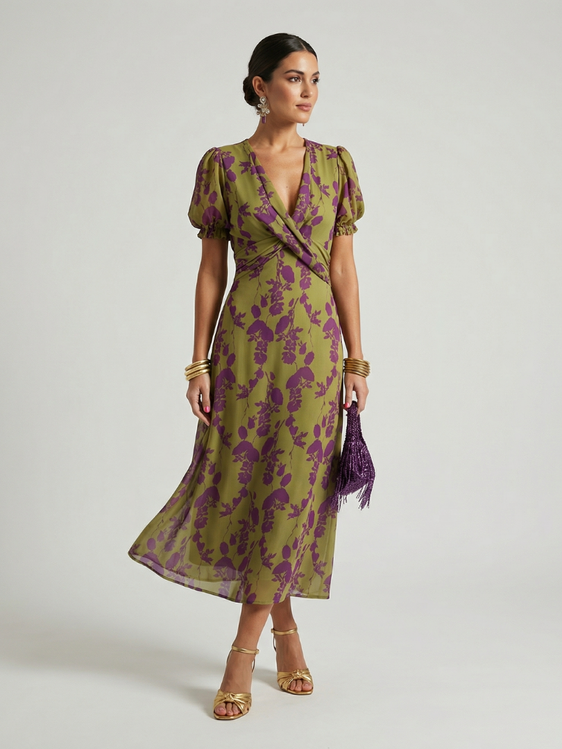 ROCÍO | Robe midi ample à motif floral Virel