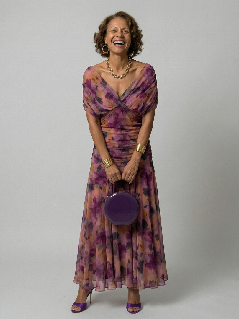 ROCÍO | Vestido Midi Casual de Hombros Descubiertos Carla