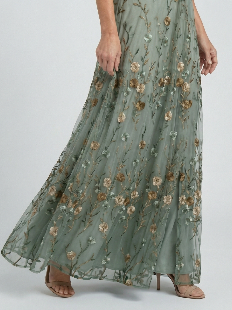 ROCÍO | Robe longue à dos nu à fleurs Selena