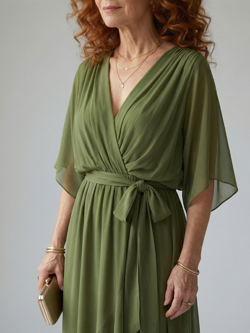 ROCÍO | Robe midi drapée Elric