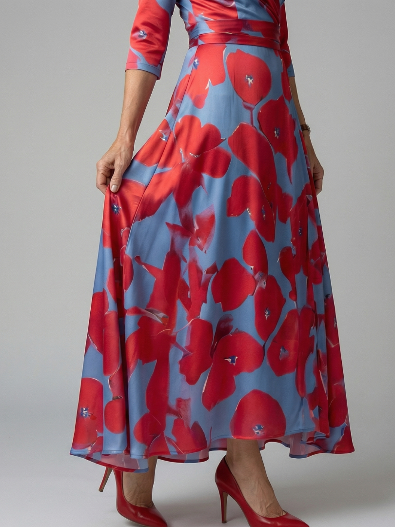ROCÍO | Robe midi croisée avec col Celine
