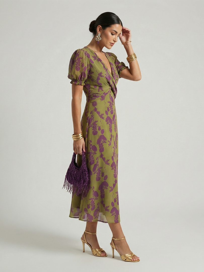 ROCÍO | Robe midi ample à motif floral Virel