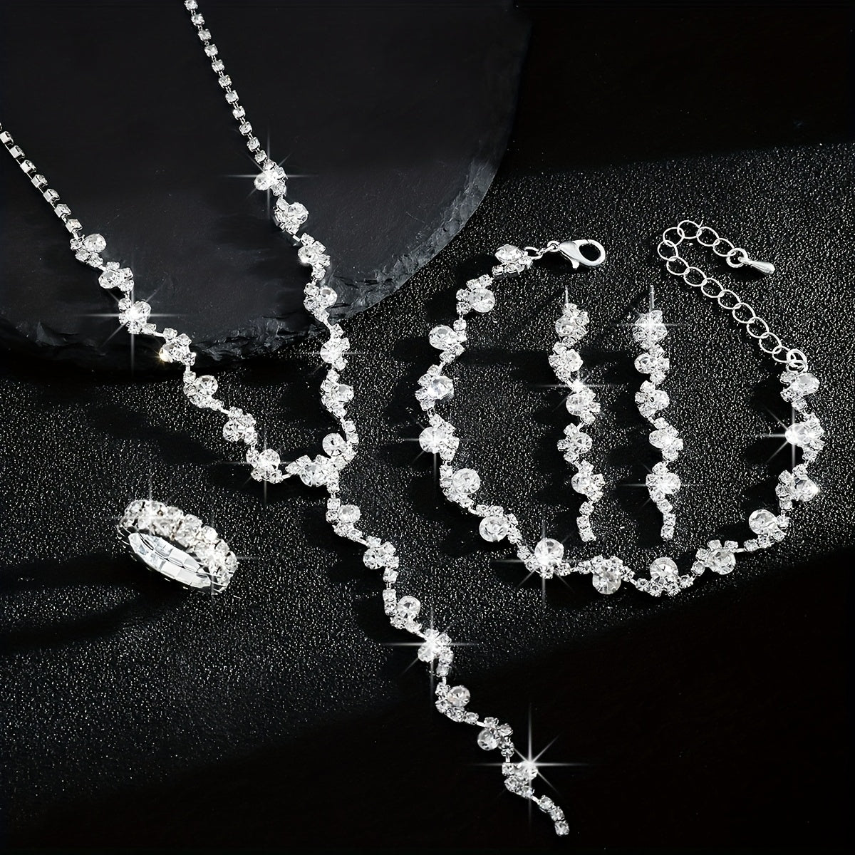 Valentine™ | Set Bijoux Fleur Étincelante Haut de Gamme
