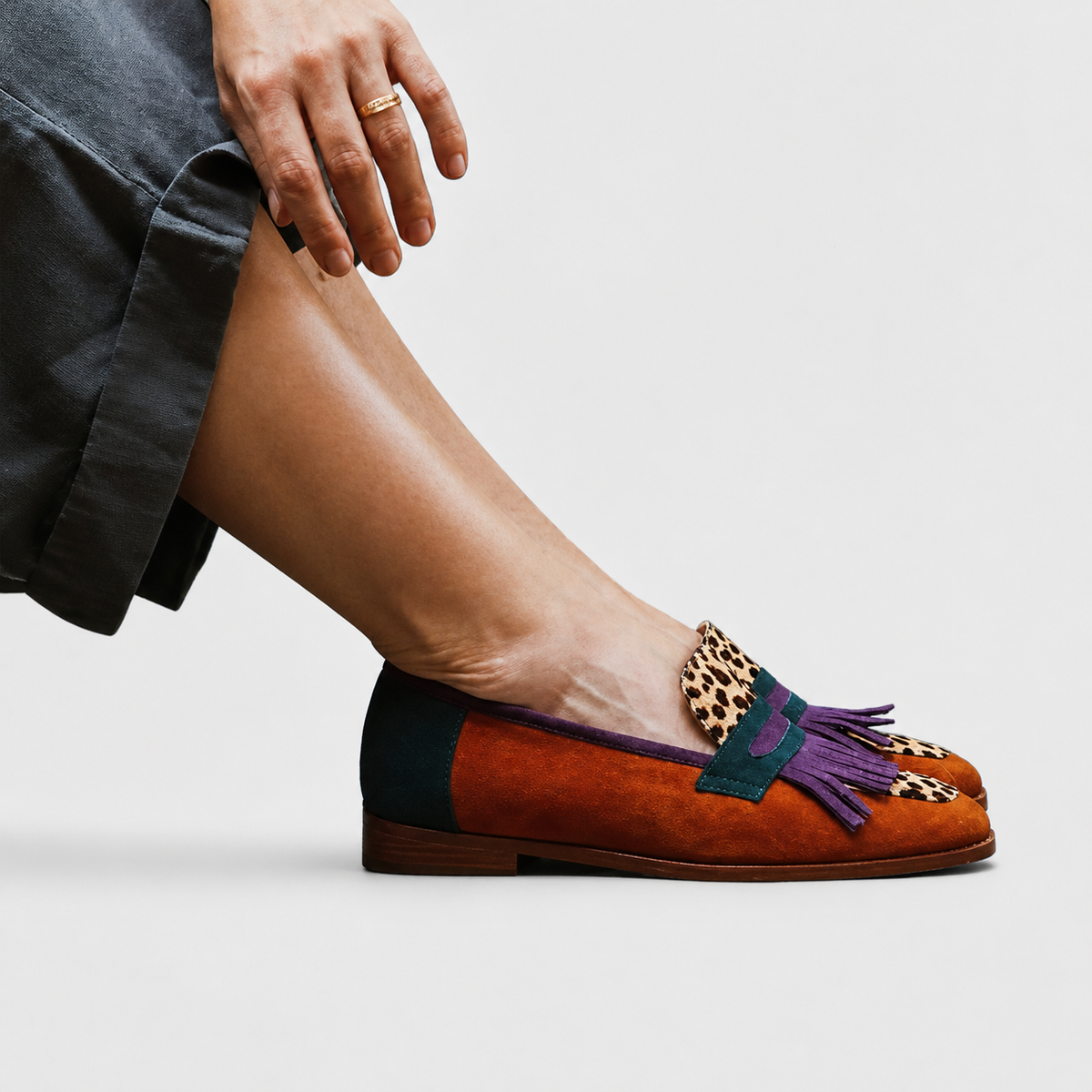 Faustine™ | Mocassin Marron Léopard