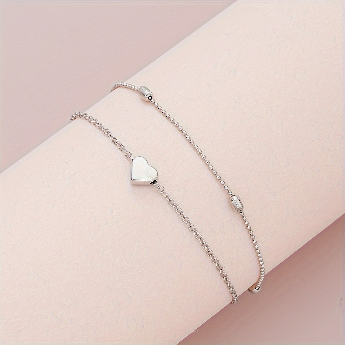 Margaux™ | Set Bijoux Cœur & Perles Superposés