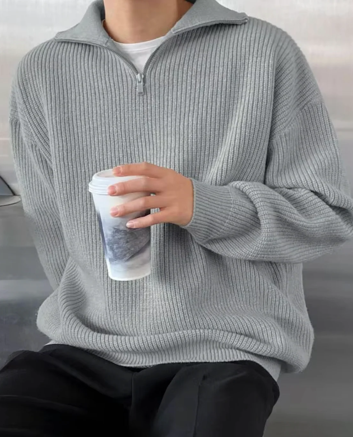 Pull à col montant zippé Interlaken