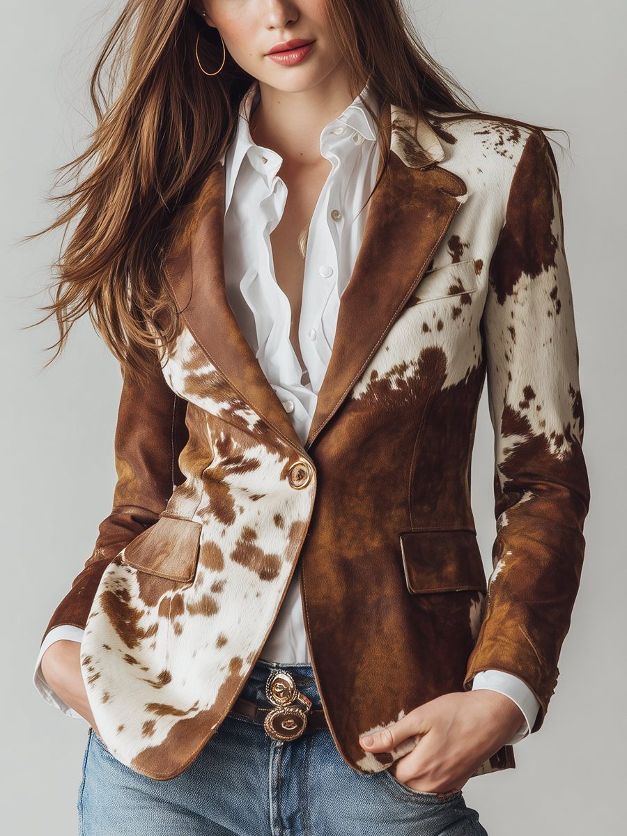 Manuela - Blazer à imprimé animal vintage