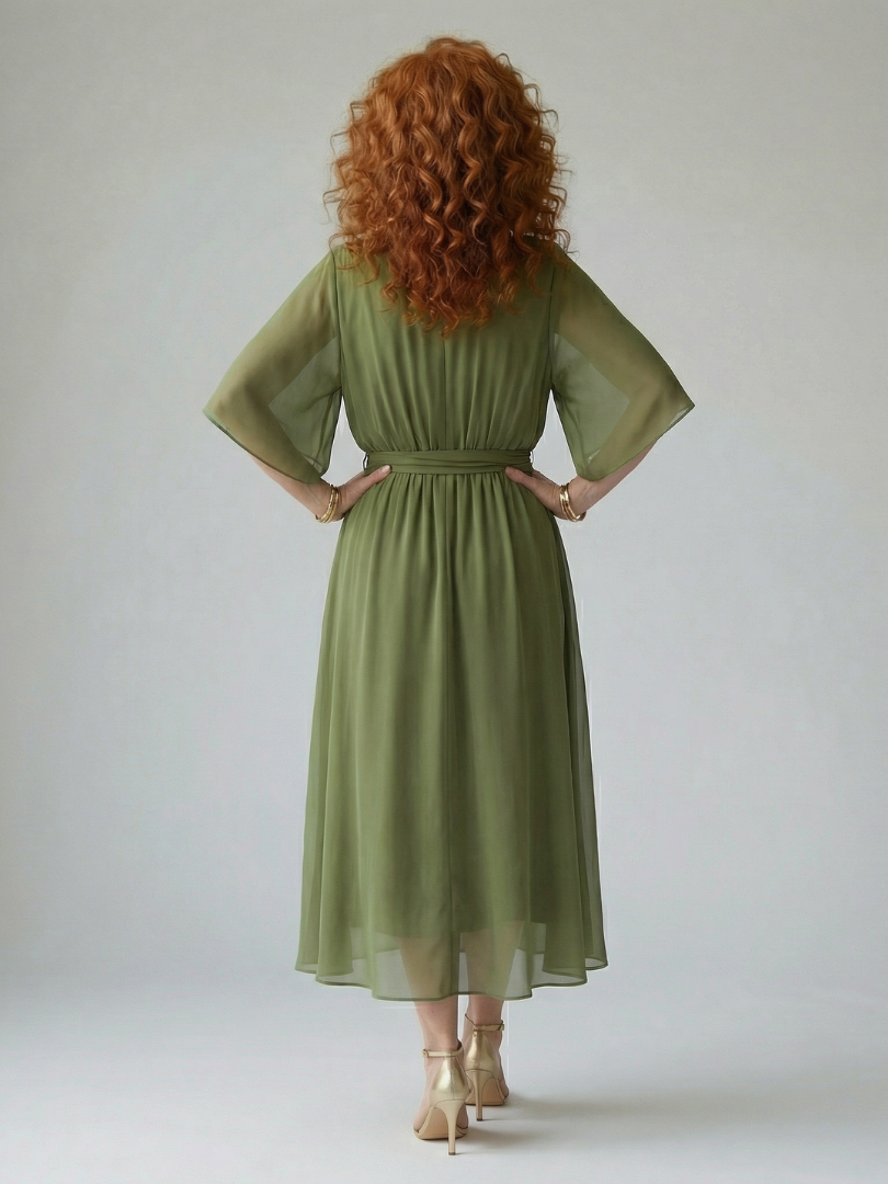 ROCÍO | Robe midi drapée Elric