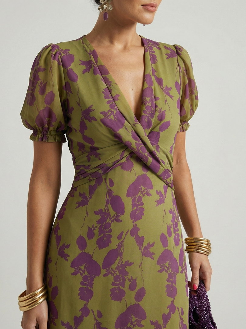 ROCÍO | Robe midi ample à motif floral Virel