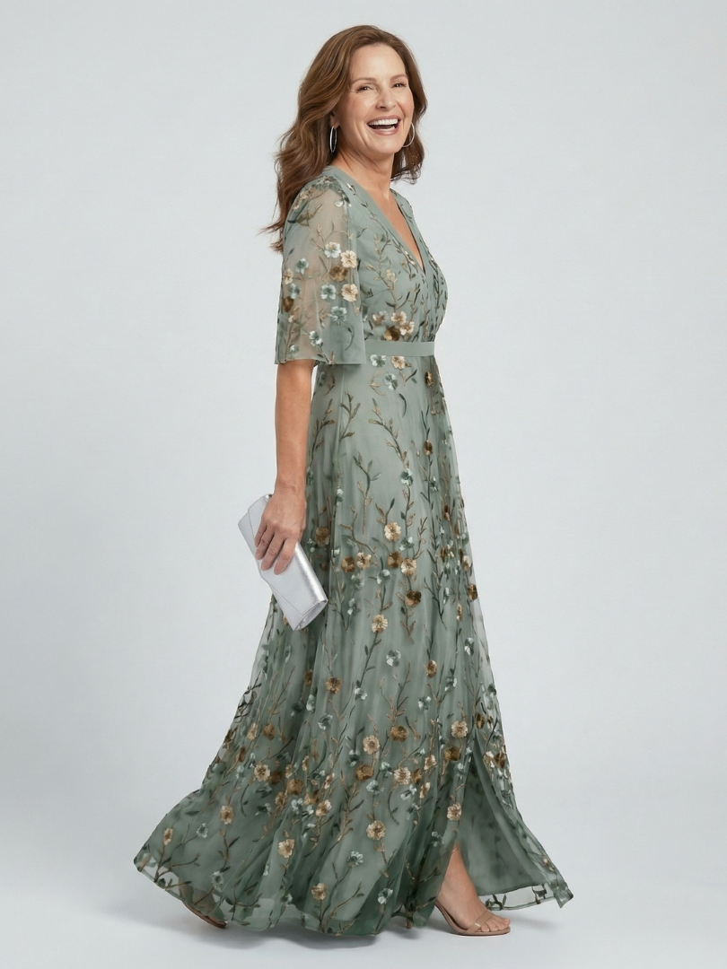 ROCÍO | Robe longue à dos nu à fleurs Selena