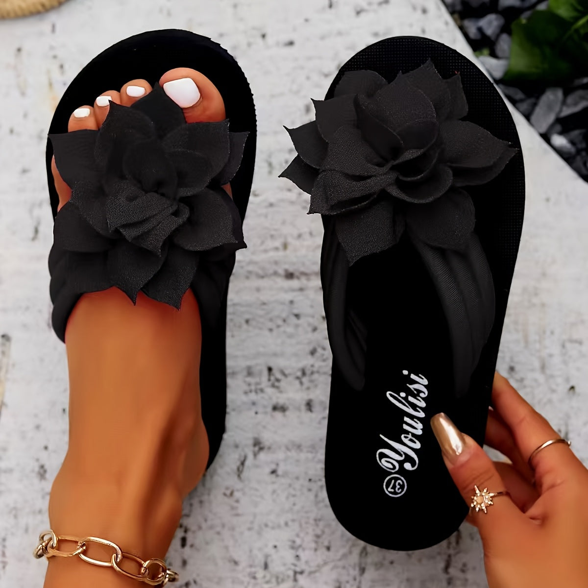 Aliette™ | Sandale Fleur Élégante