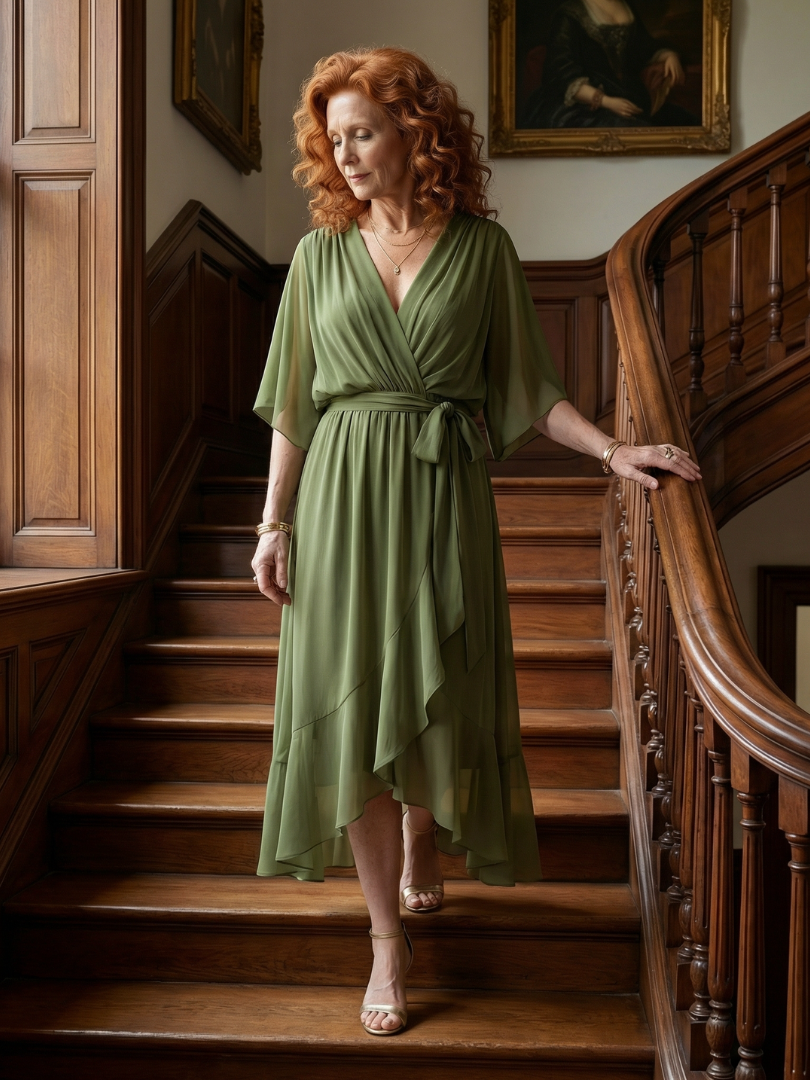 ROCÍO | Robe midi drapée Elric