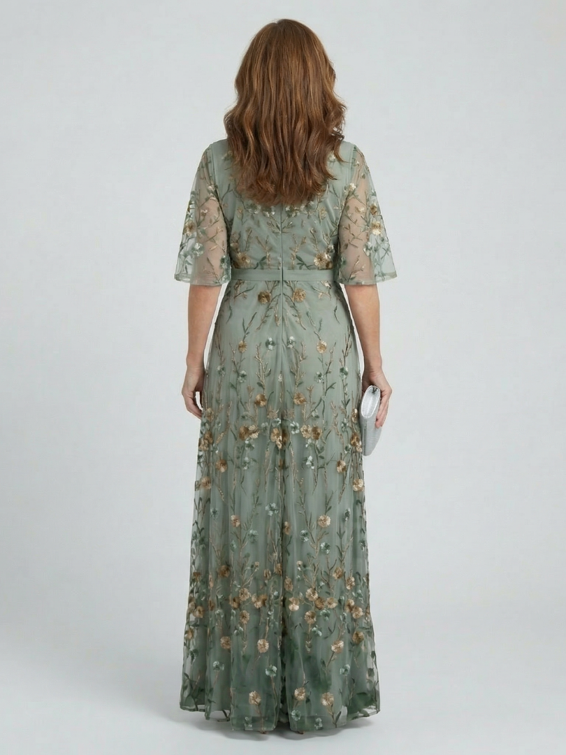 ROCÍO | Robe longue à dos nu à fleurs Selena