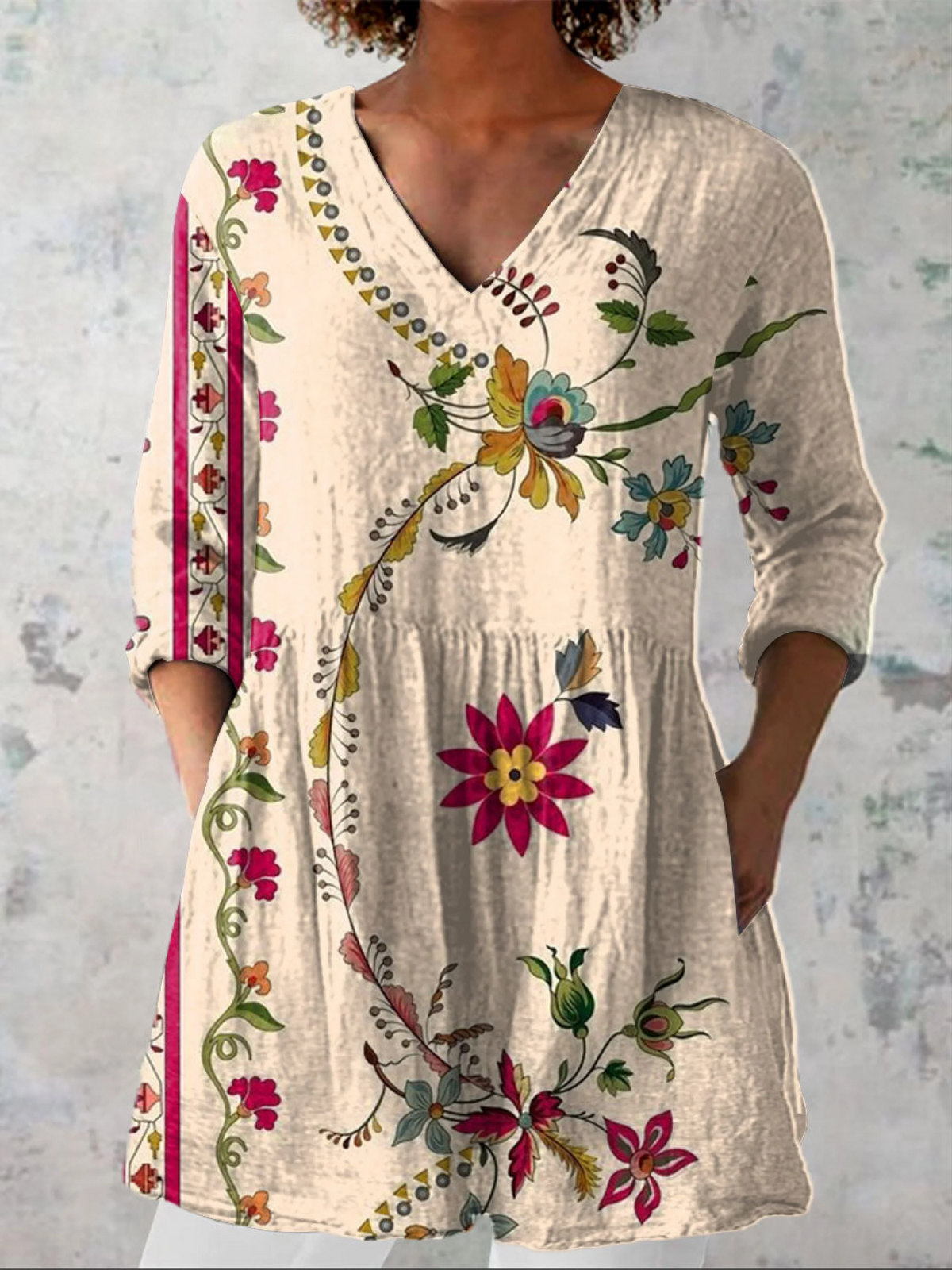 Naya | Blouse longue à col en V
