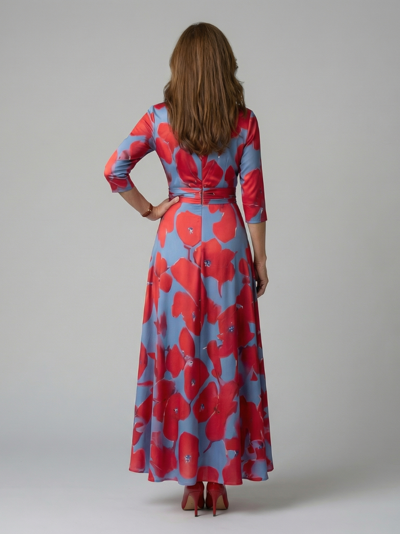 ROCÍO | Robe midi croisée avec col Celine