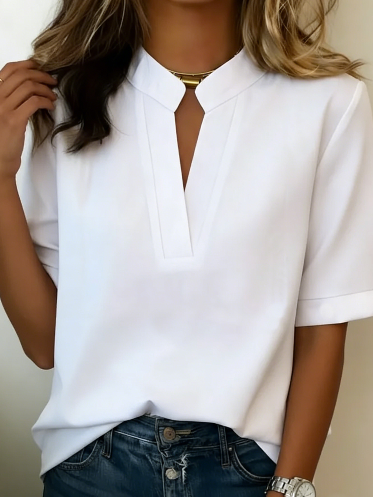Margot - Blusa elegante con cuello en V
