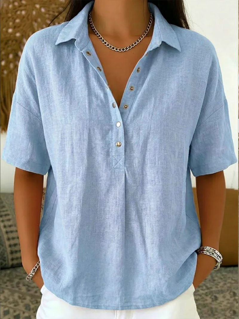Marina - Blusa ligera de cuello clásico