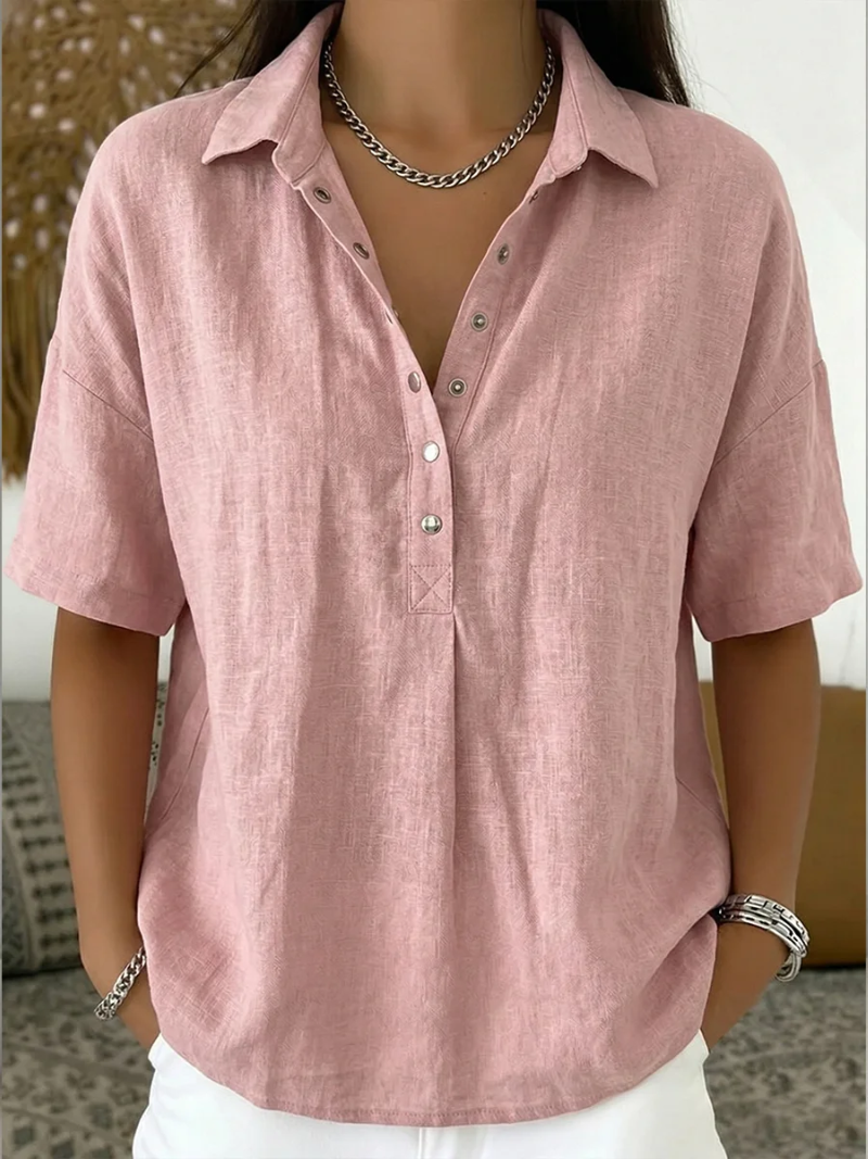 Marina - Blusa ligera de cuello clásico