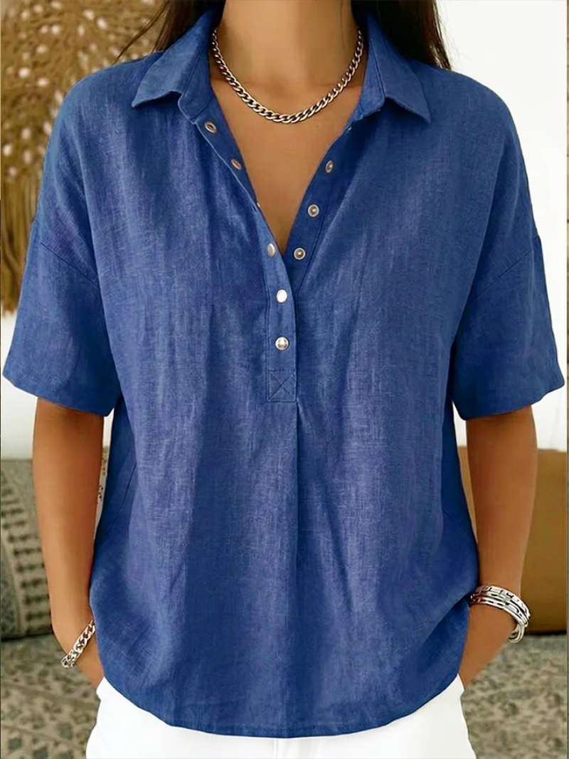 Marina - Blusa ligera de cuello clásico