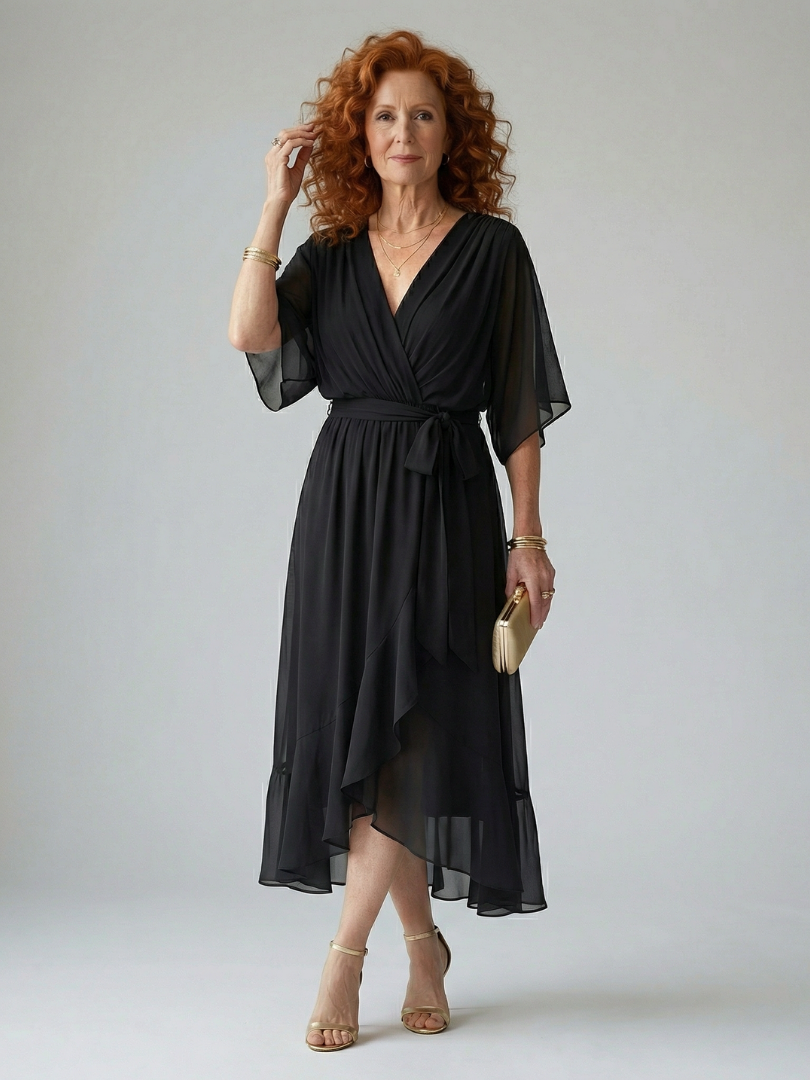 ROCÍO | Robe midi drapée Elric
