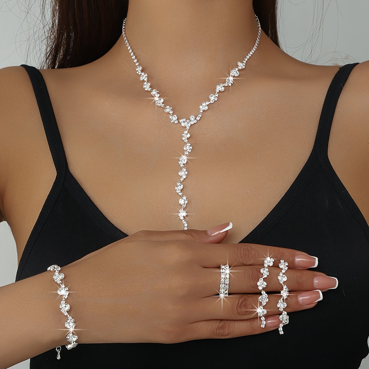 Valentine™ | Set Bijoux Fleur Étincelante Haut de Gamme
