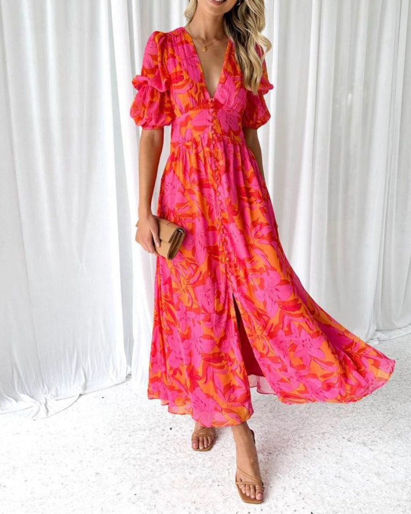 Gala - Vestido maxi de colores vibrantes