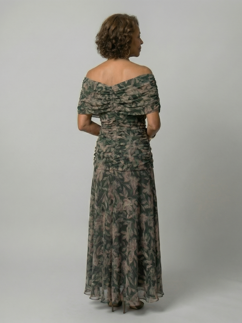 ROCÍO | Vestido Midi Casual de Hombros Descubiertos Carla
