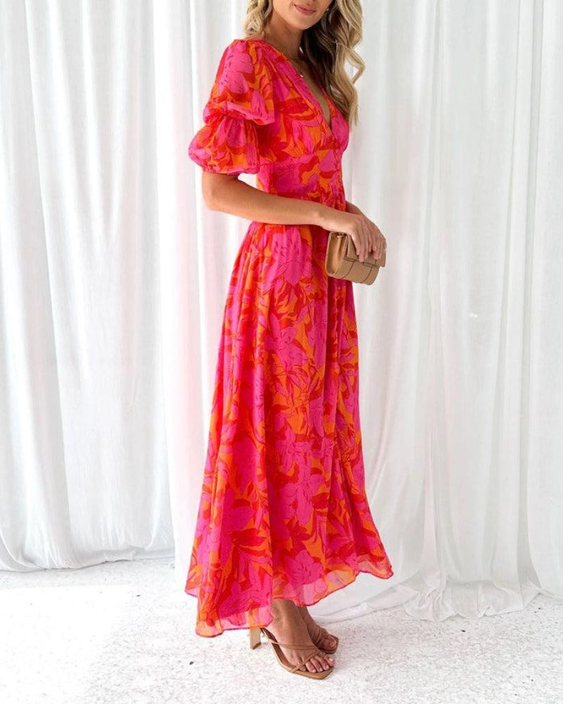 Gala - Vestido maxi de colores vibrantes
