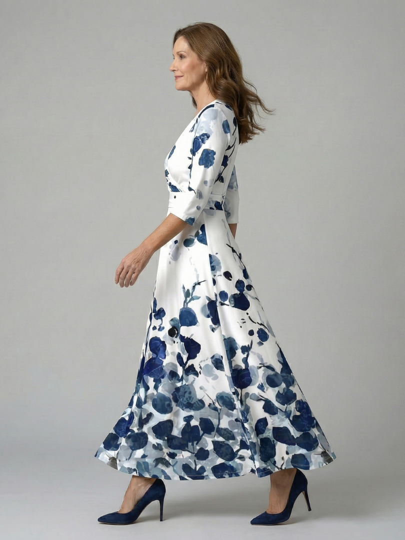 ROCÍO | Robe midi croisée avec col Celine