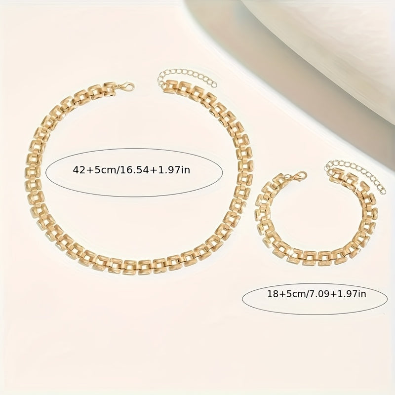 Bertille™ | Set Collier & Bracelet Boucle Carrée