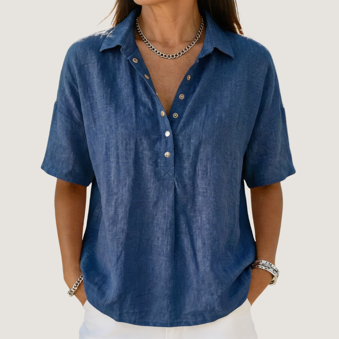 Marina - Blusa ligera de cuello clásico