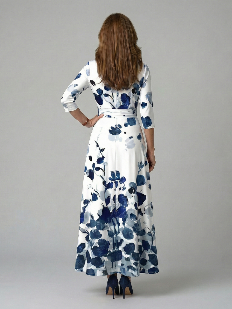 ROCÍO | Robe midi croisée avec col Celine