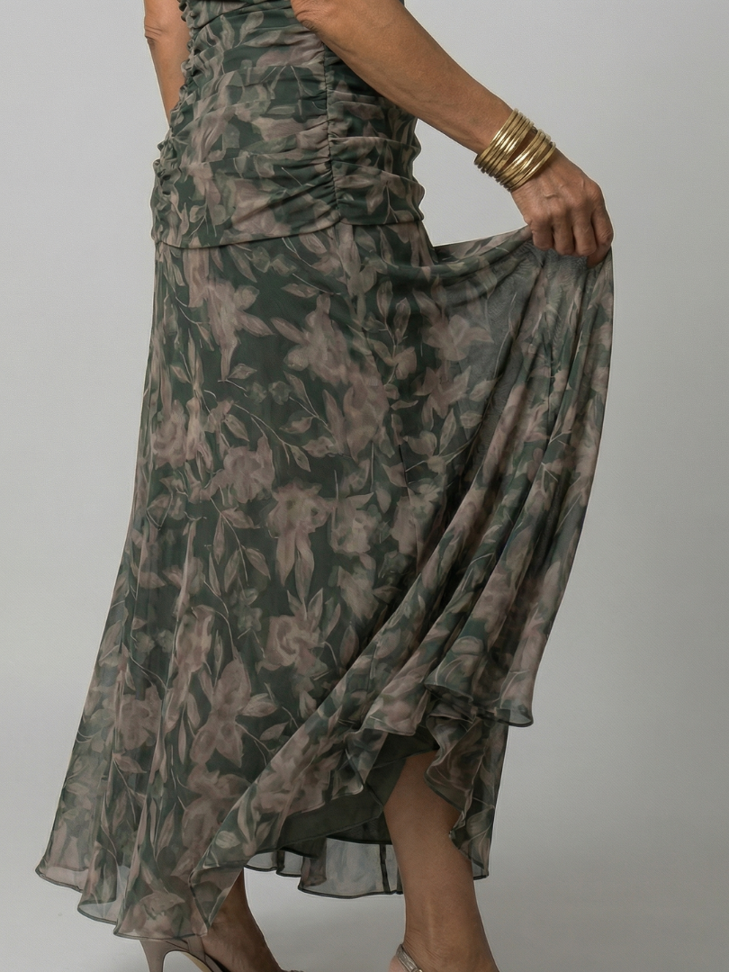 ROCÍO | Vestido Midi Casual de Hombros Descubiertos Carla