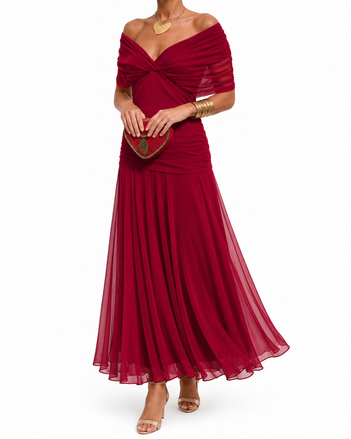 MIKAELA | Robe longue à épaules dénudées