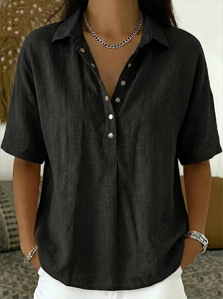 Marina - Blusa ligera de cuello clásico