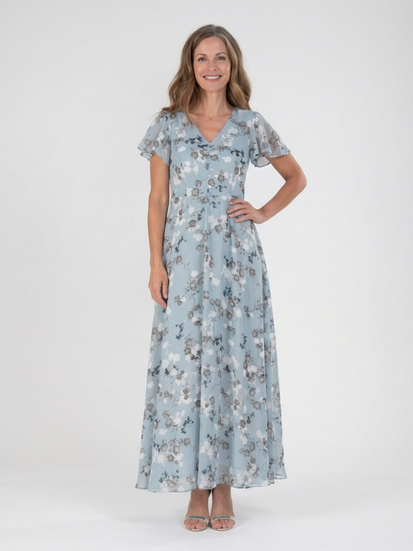 ROCÍO | Robe longue en mousseline à fleurs Irene