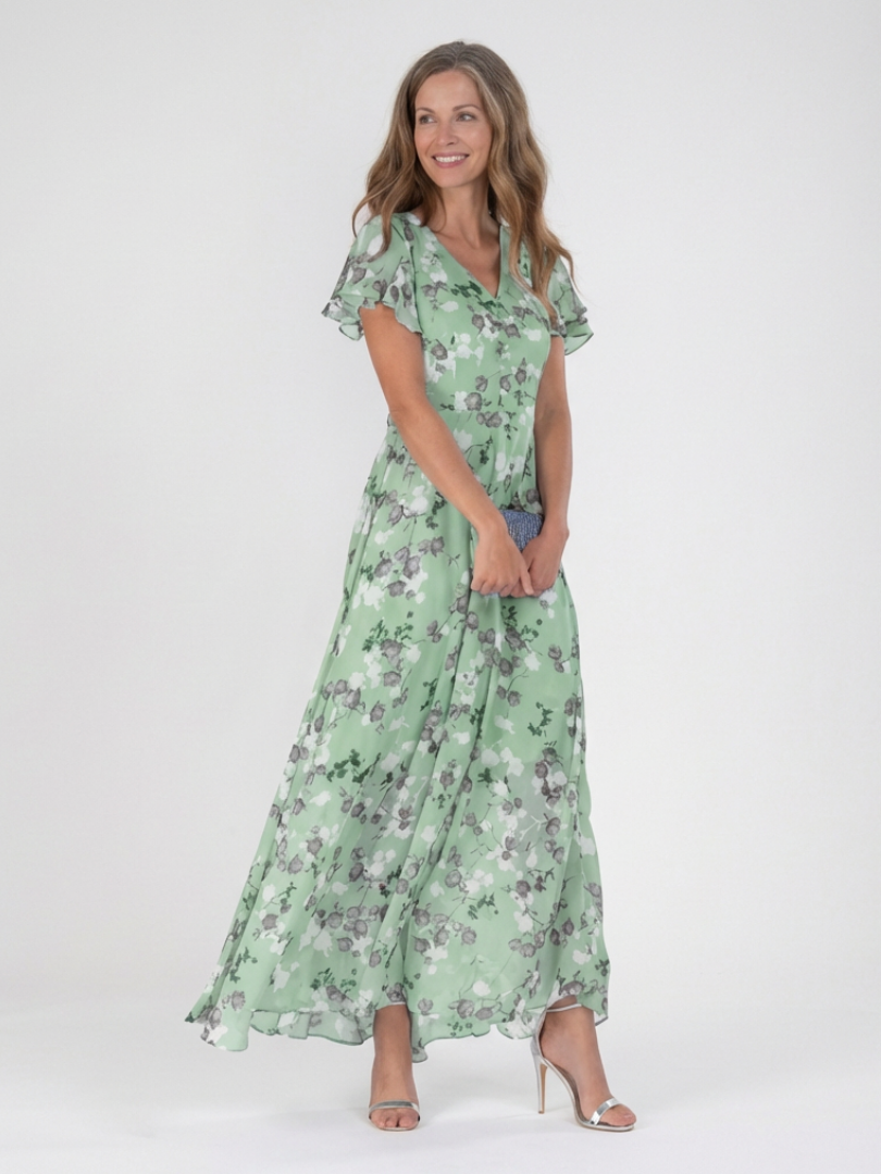 ROCÍO | Robe longue en mousseline à fleurs Irene